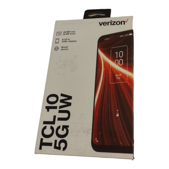 TCL 10 5G UW Diamond Gray Verizon Single SIM 128GB  6GB-RAM NFC 2.4GHZ 48MP CAM - Picture 1 of 3